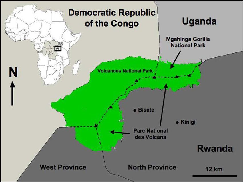 Volcanoes National Park Rwanda Map